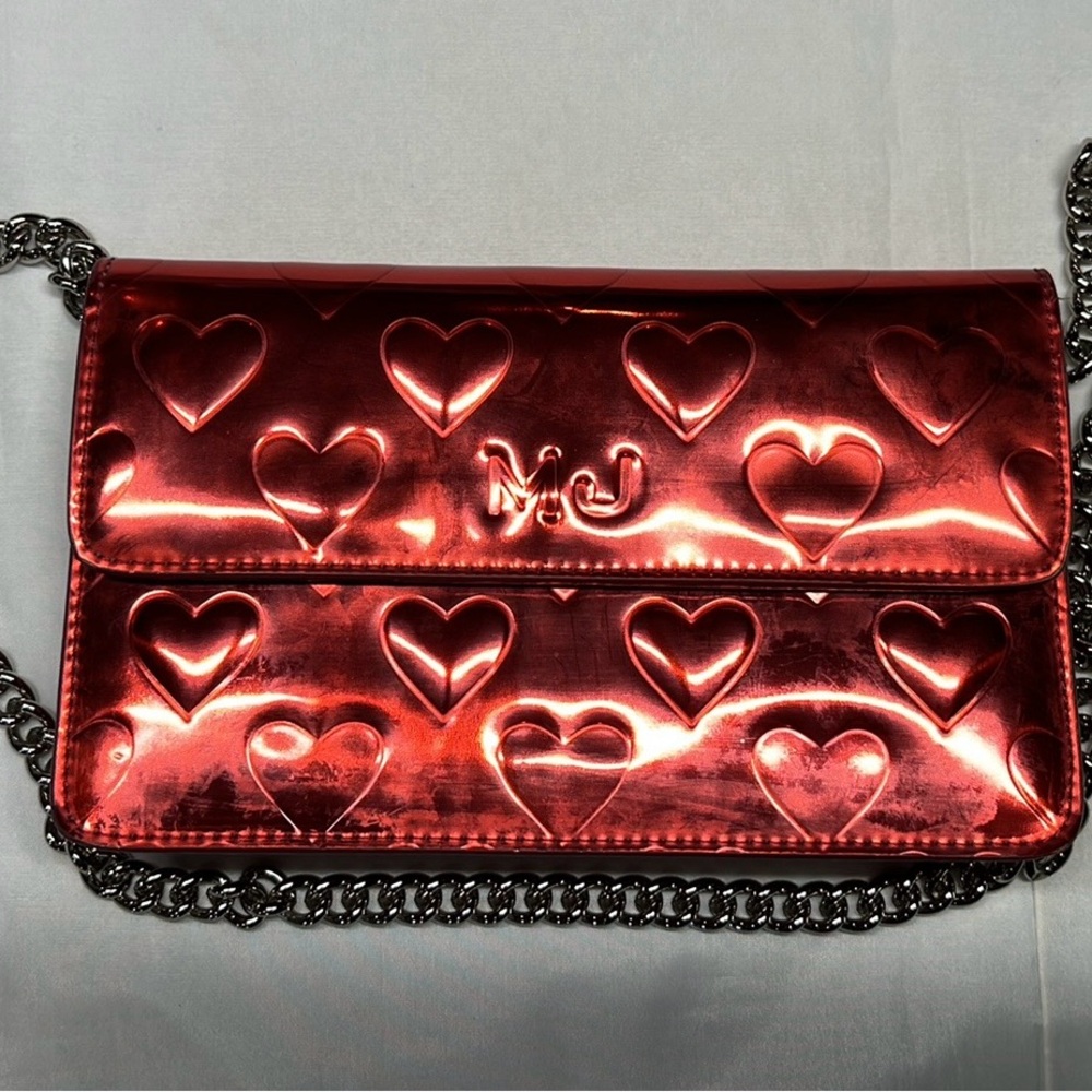 Marc Jacobs crossbody/clutch metallic heart purse